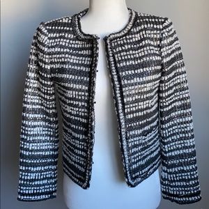 Alice + Olivia Kidman metallic tweed jacket XS